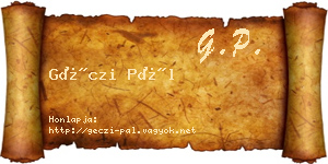 Géczi Pál névjegykártya
